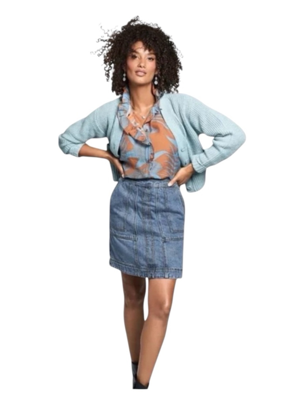 CABI Denim Speedway Skirt, Size 8.